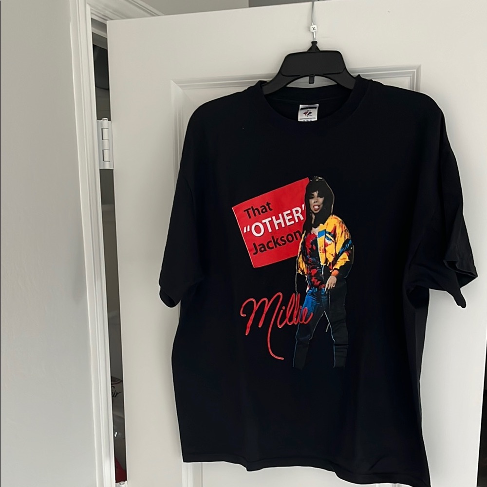 Black Graphic T-Shirt with Colorful Print